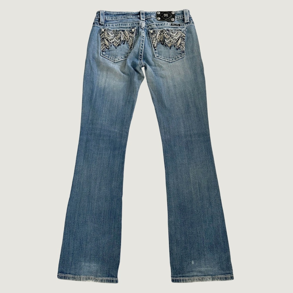 Vintage Y2K Miss Me Bootcut Jeans Womens 30 Embellished Pockets JP8194B Western
